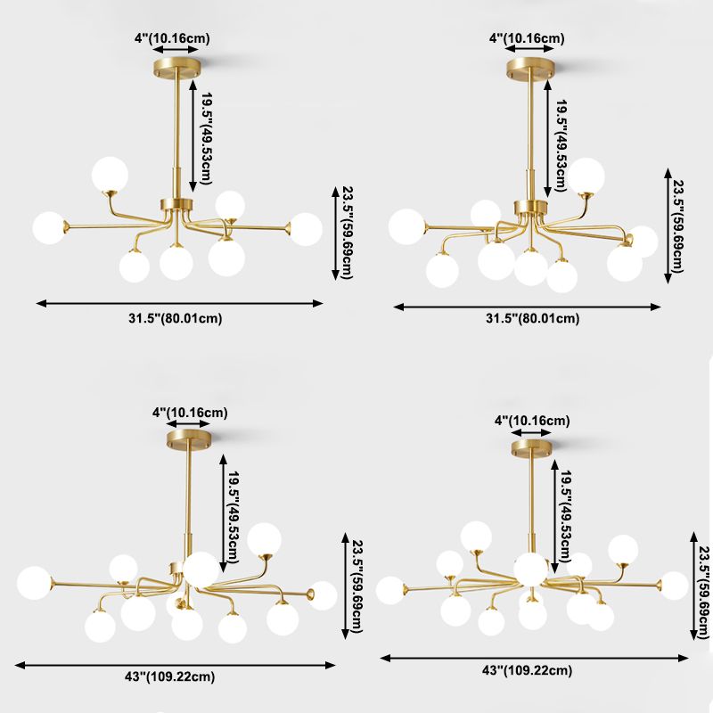 Light Luxury Modern Nordic Style Pendant Chandelier Light for Living Room Bedroom