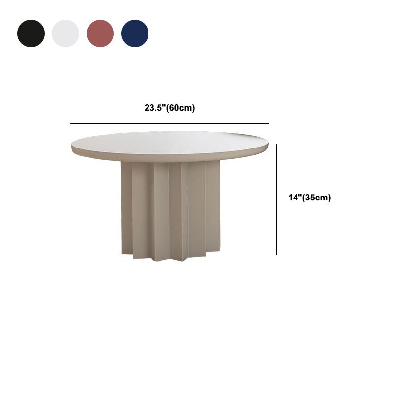 Contemporary Solid Wood Pedestal Cocktail Table Round Single Coffee Table