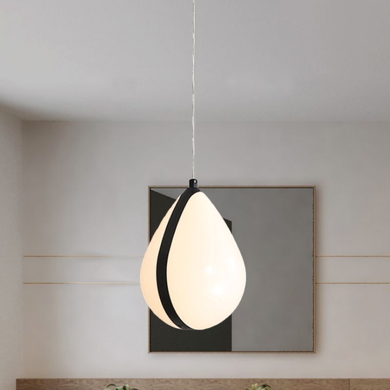 Luce di acque di acqua bianca e nera MODERNA MODERNA 1 LIGHT ACRILICA ACRILICA LAMPIFICA A PENDANT IN LUCE BIANCA/CALDA