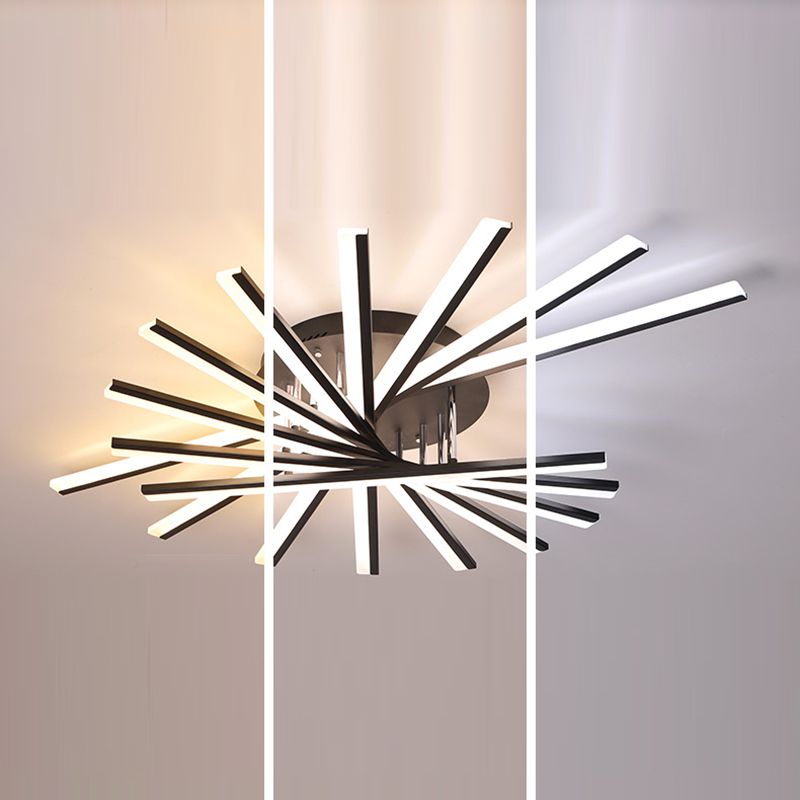 Moderne Unterputz-Deckenleuchte aus Metall für Esszimmer und Wohnzimmer