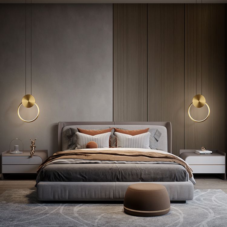 Geometric Metal Suspended Lighting Fixture 1 Light Pendant Lighting Fixture in Gold