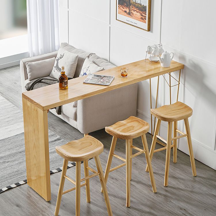 Indoor Contemporary Bar Dining Table Rectangle Bar Table with Pine Wood Frame