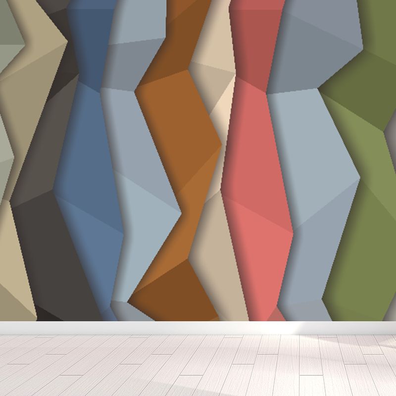 Contemporary Diamond Pattern Mural Decal Light Color Dining Room Wall Art, Personalized