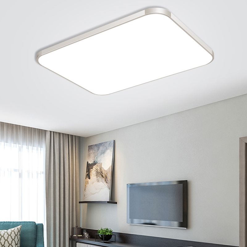 Silver Ceiling Light Fixture Modernism LED Flush Mount for Bedroom