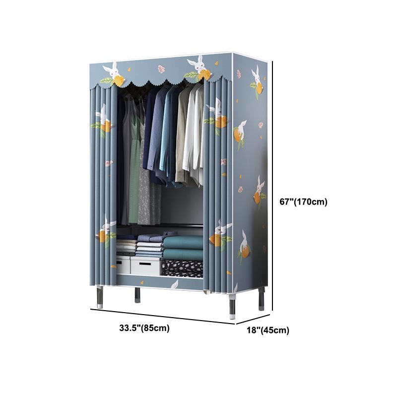 Contemporary Style Wardrobe Metal 1-Door Wardrobe Closet for Home