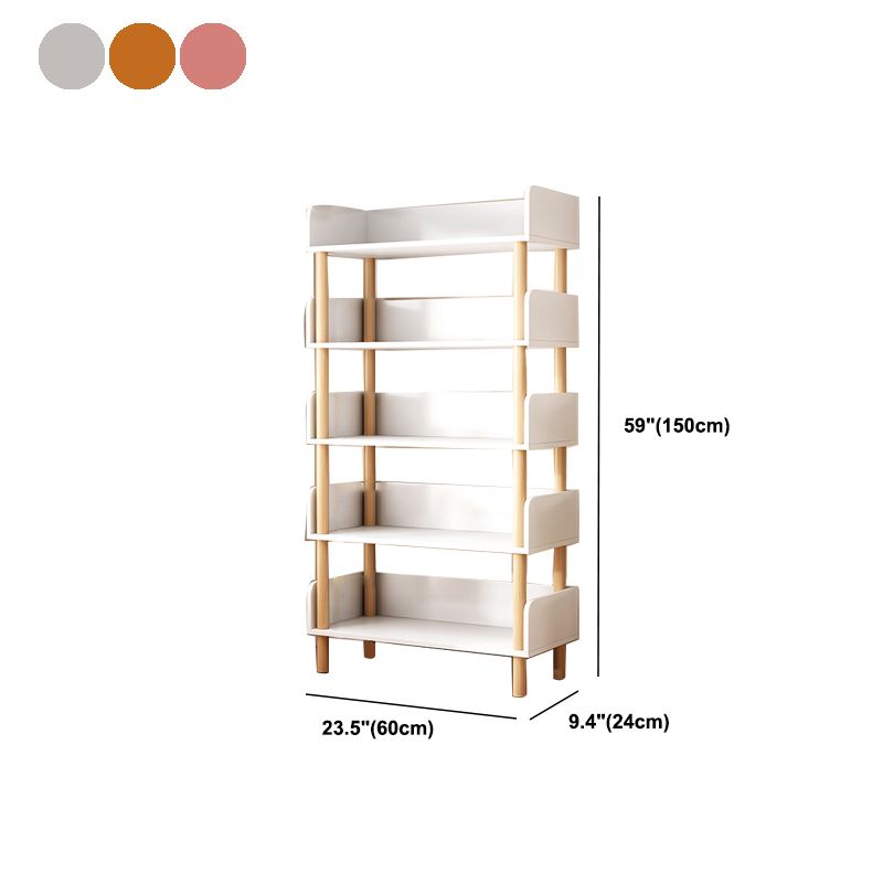 Contemporary Engineered Wood Book Shelf Vertical Open Bookcase