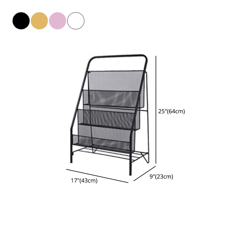 Metal Ladder Bookcase Scandinavian Style Closed Back Book Shelf