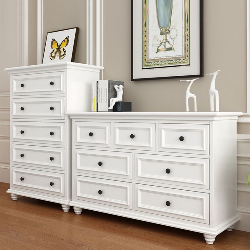 Contemporary Horizontal Double Dresser Birch Wood Storage Dresser for Room
