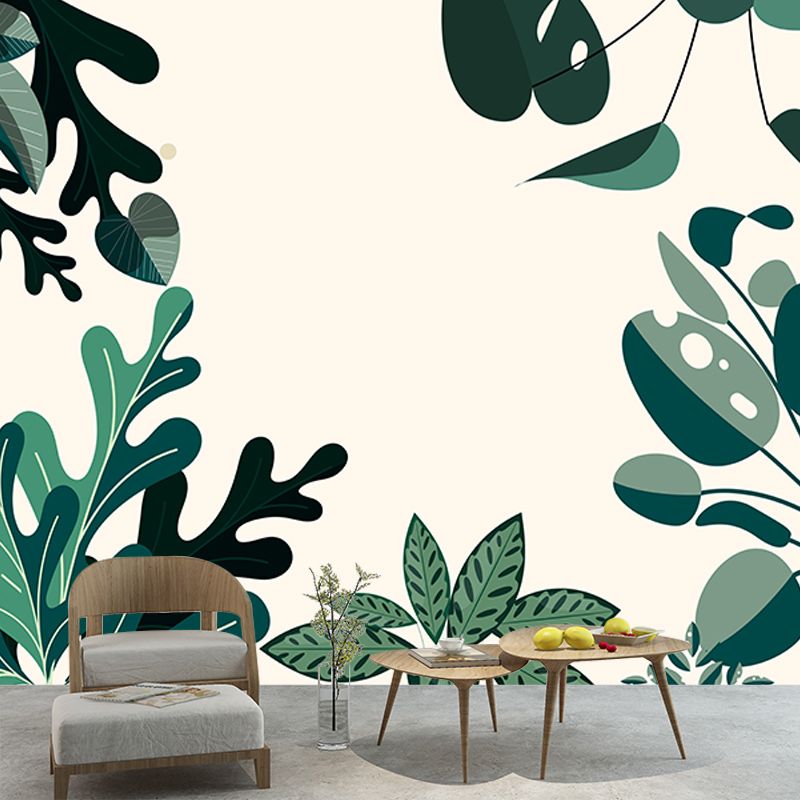 Living Room Wall Mural Tropical Plants Decorative Eco-friendly Wall Art