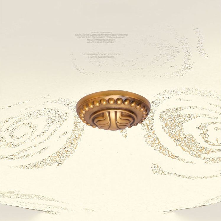 Bowl Flush Mount Light White Glass Traditional Flush Mount Spotlight for Bedroom