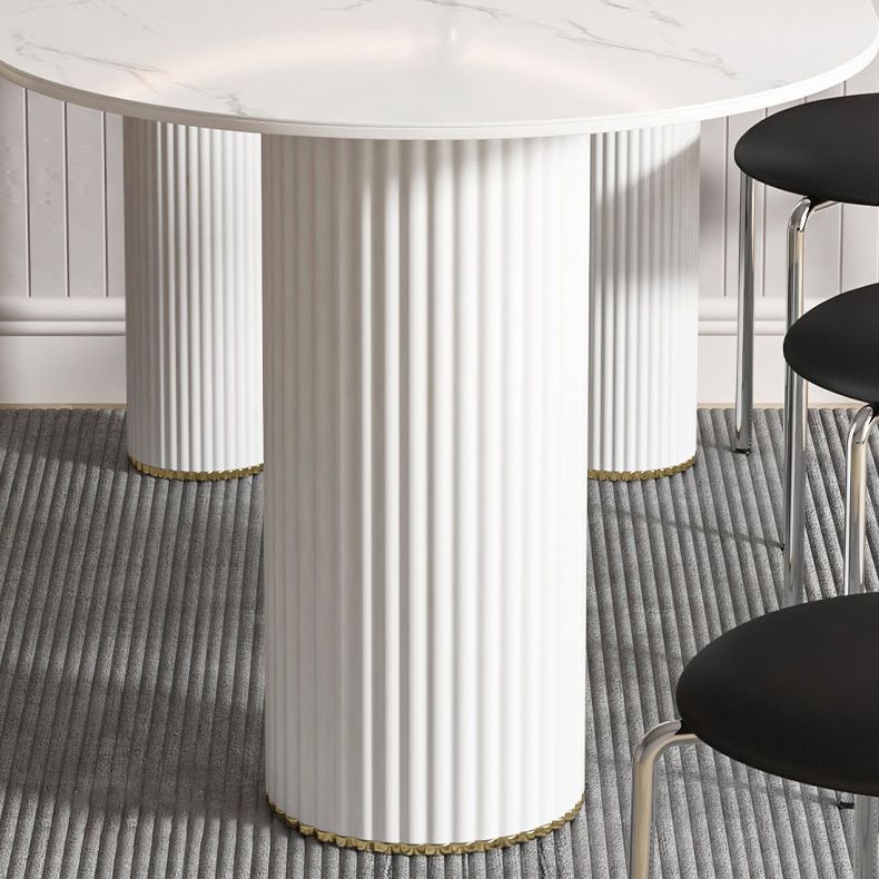 Metal Contemporary Free Form Dining Table Marble Top Table for Kitchen and Dining Room
