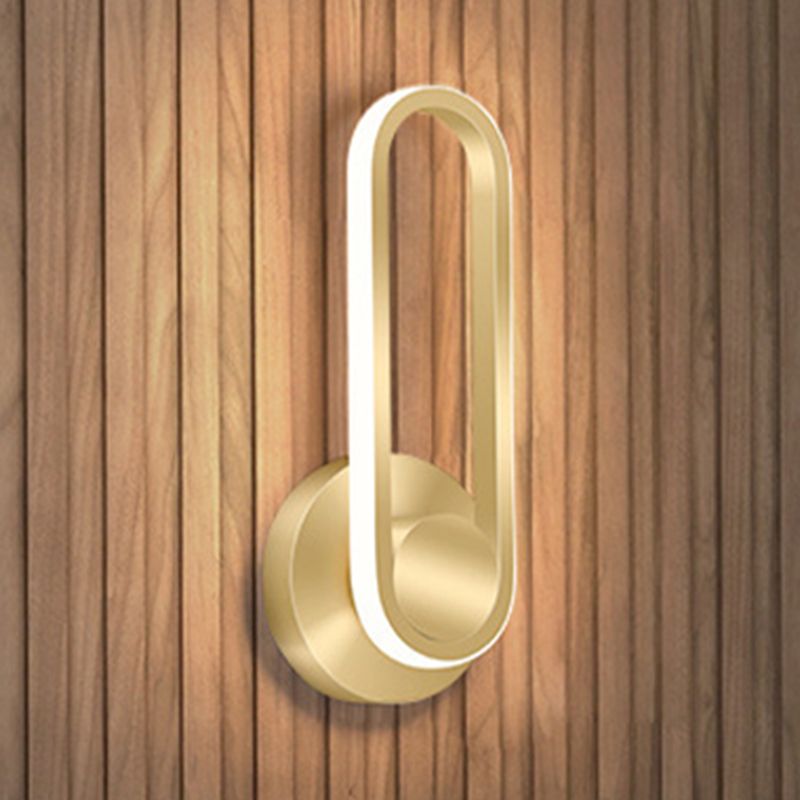 Contemporary Simple Wall Sconce Led Oval Wall Mounted Light Fixture for Bedside