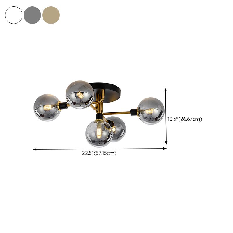 Nordic Style Metal Ceiling Light Ball Shape Shade Ceiling Lamp for Bedroom