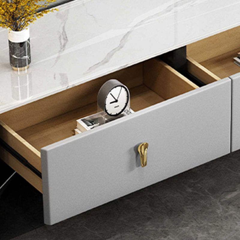 Rectangular Slate 4 Legs Coffee Table Modern 1 Single with 4 Drawers