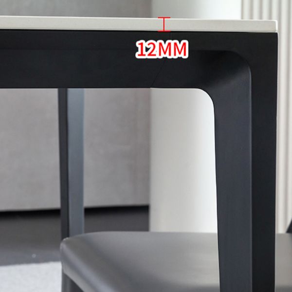 Industrial Style 4 Legs Furniture Stone Square Dining Table for Dining Room
