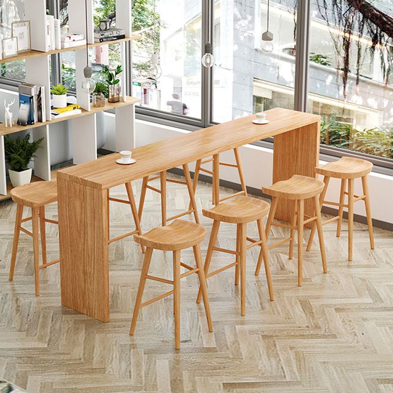 1/2/5/9 Pieces Modern Rectangular Pub Table Set Wooden Counter Table with Backless Stools