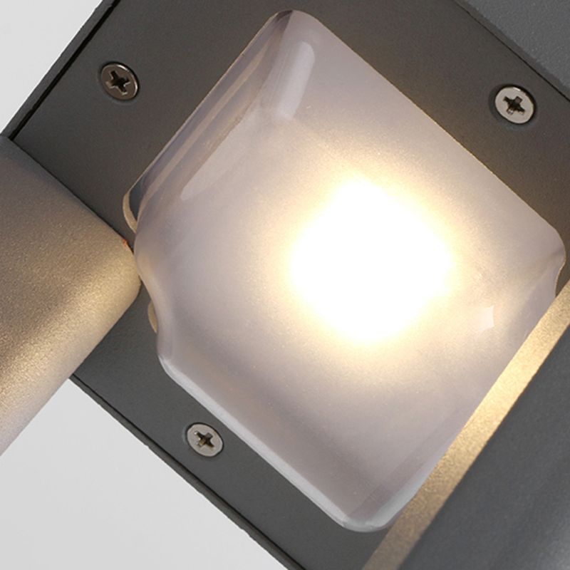 Contemporary Square Shape Outdoor Waterproof Light with Acrylic Shade