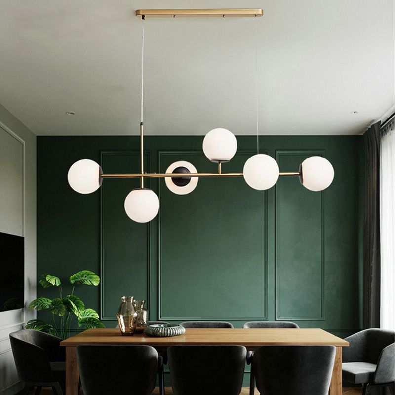 Modern Dining Pendant Lamp Dining Room Glass Shade Hanging Light Fixture