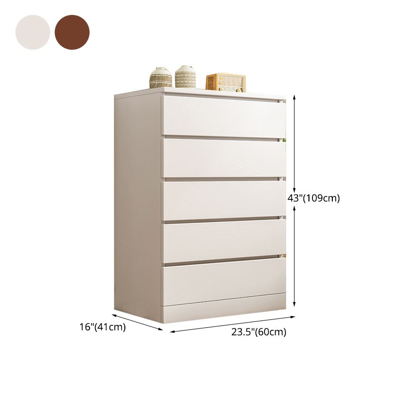Multi Drawers Dresser White and Brown Wooden Storage Chest for Bedside