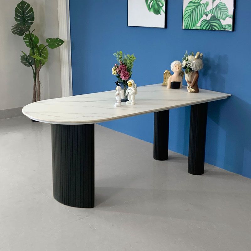 Marble White Dining Table Simplicity 3 Legs Table for Dining Room