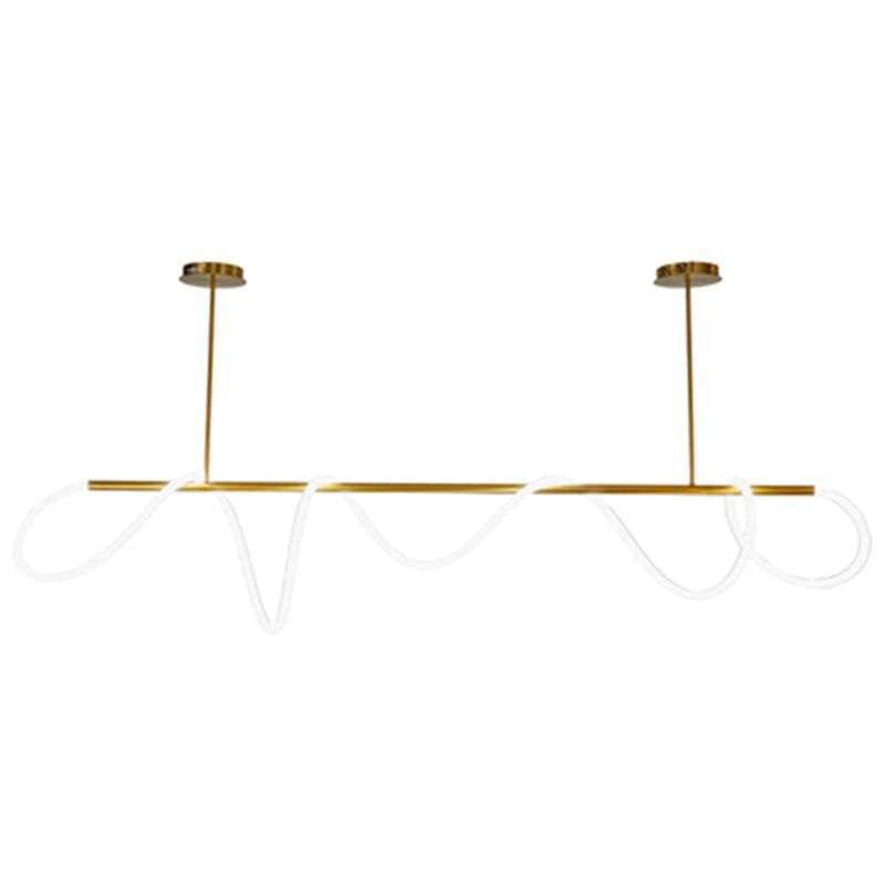 Post-modern Winding Lighting Hose Island Suspension Lamp 31.5" Length Minimalist Line Light for Living Room