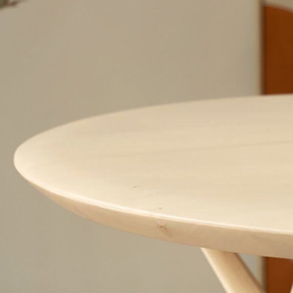 Maple Wood Side Table Modern Outdoor Round Patio Table in Natural