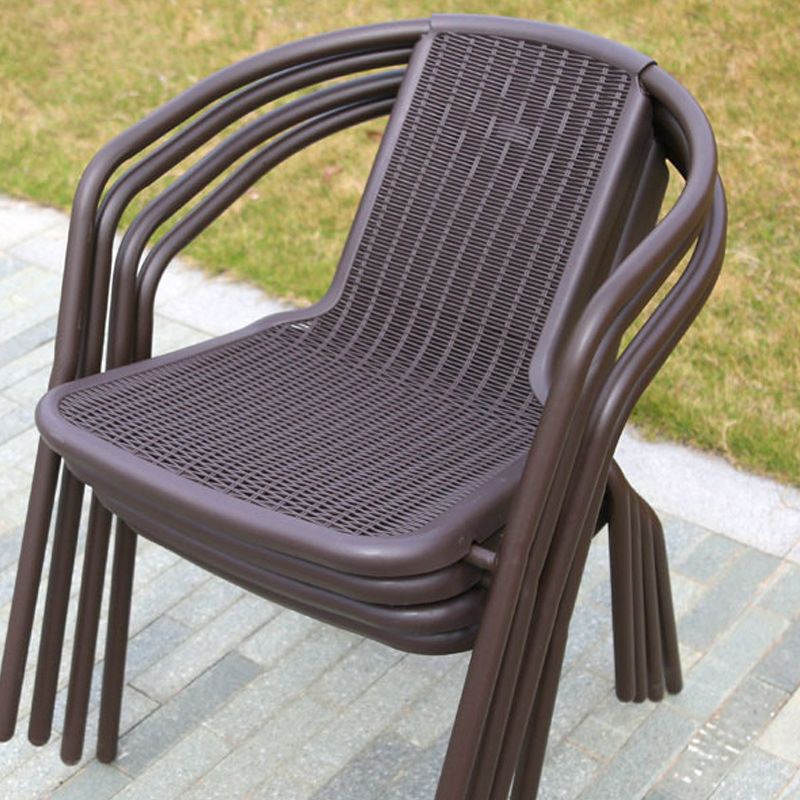 Industrial Metal Dining Armchair Stacking Patio Dining Chair