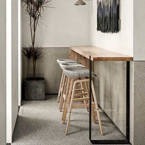 Tavolo da pranzo di pino bar beige industriale tavolo da bistrot interno con doppio piedistallo