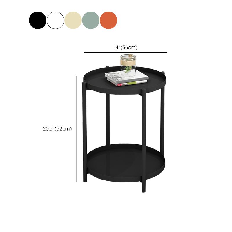 Modern Round Tray Top Side End Table 4 Legs Side Table for Living Room