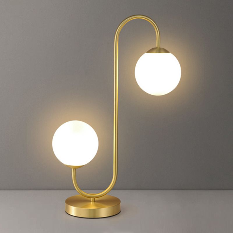 Glass Round Night Table Lamp Minimalist Style Table Light for Bedroom