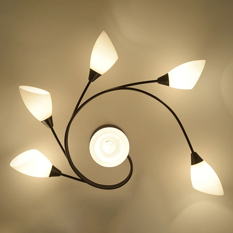 Glass Geometric Flush Mount Lights Contemporary Style Multi Lights Flush Ceiling Light