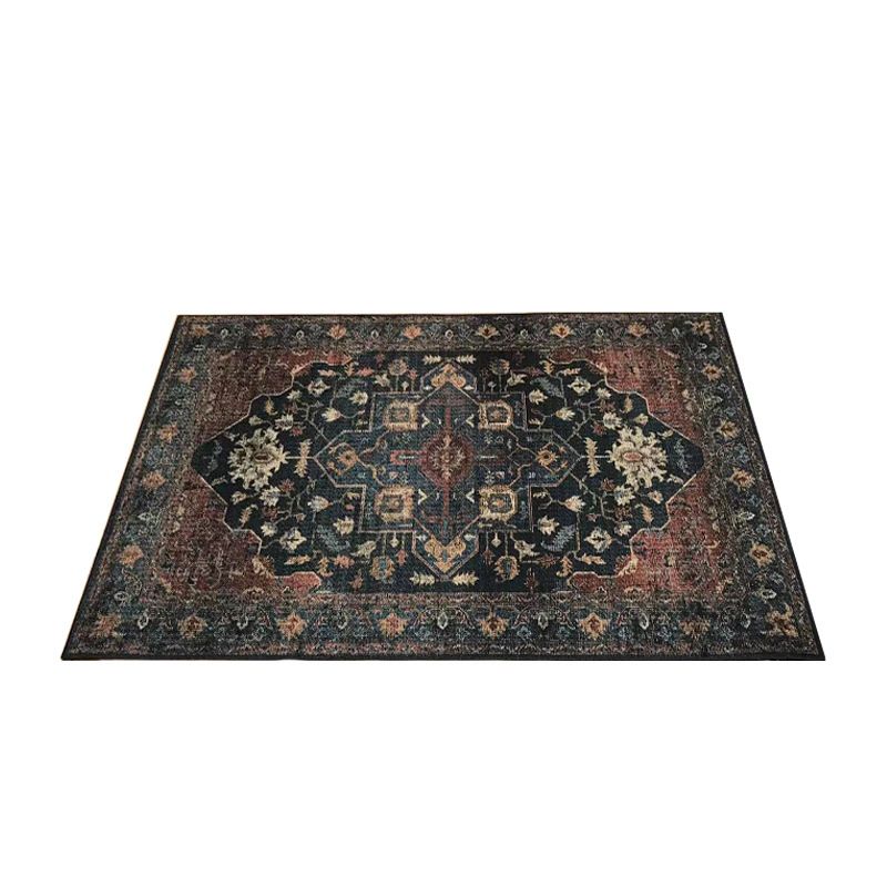 Classical Multicolor Persian Area Rug Polypropylene Floral Carpet Washable Stain Resistant Anti-Slip Rug for Guest Room