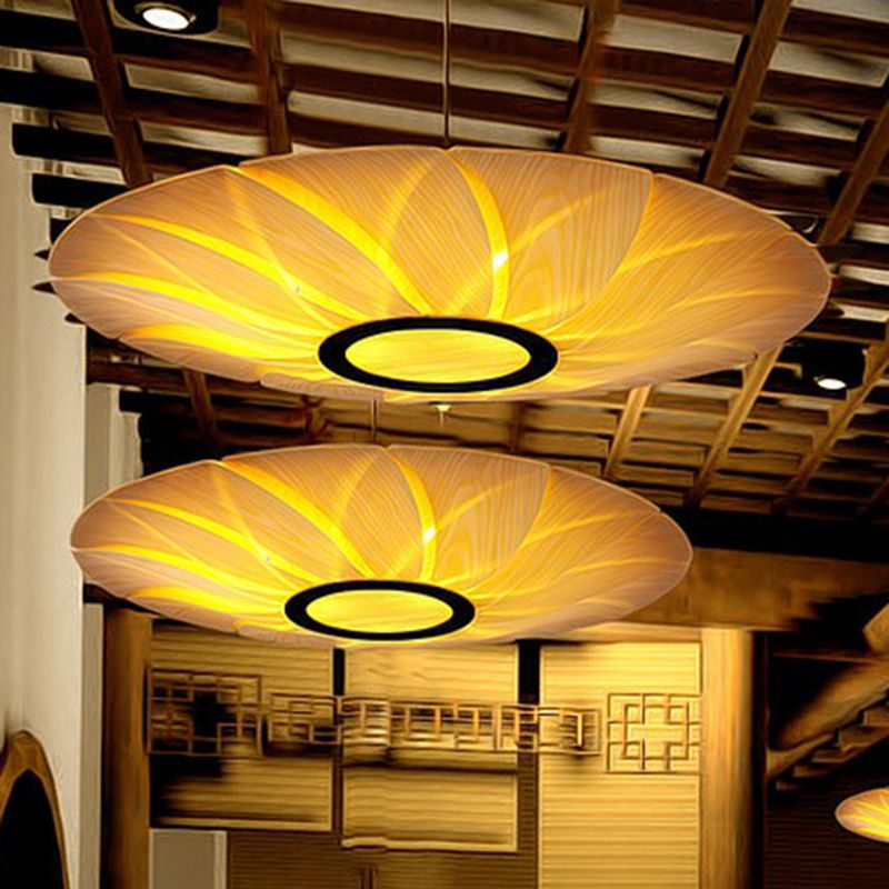 Plant Restaurant Ceiling Suspension Lamp Wooden Decorative Pendant Lighting Fixture