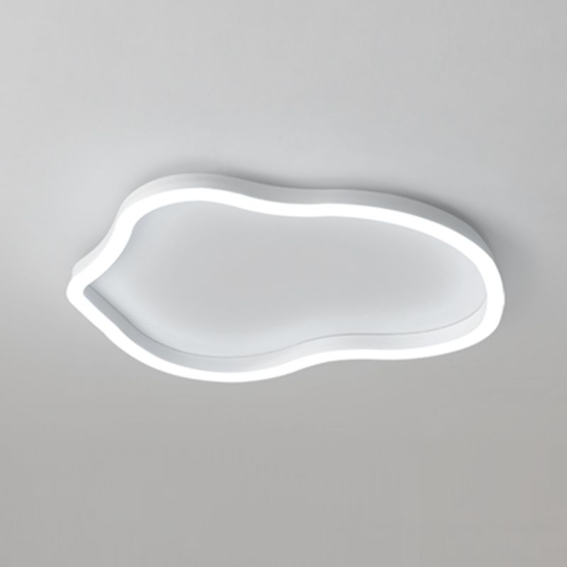 Plafonnier encastré en métal de forme unique, style moderne, éclairage encastré à 1 lumière en blanc