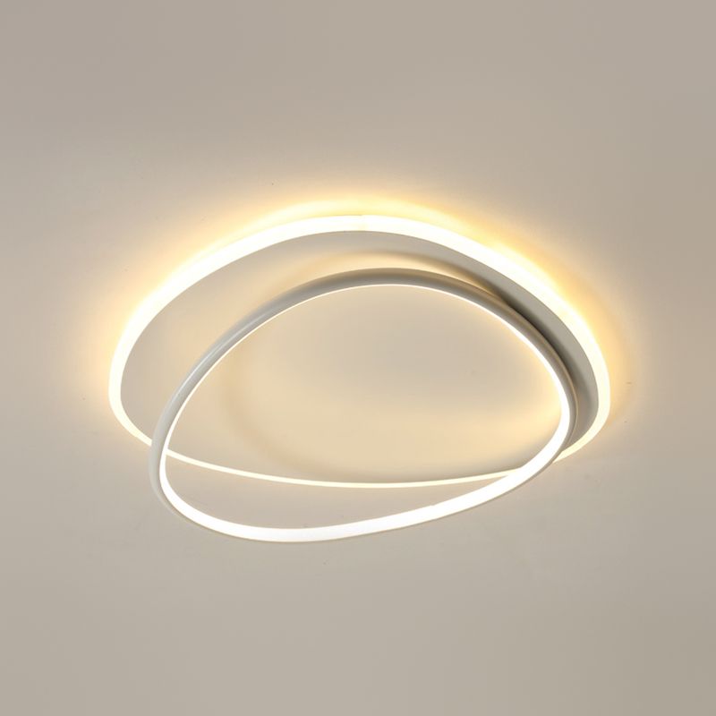 Plafonnier encastré à abat-jour rond en métal, luminaire moderne à 2 lumières