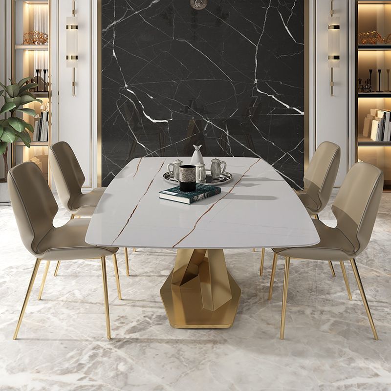 Glam Style Rectangle Table Set 1/4/5/6 Pieces Dining Set for Home Use