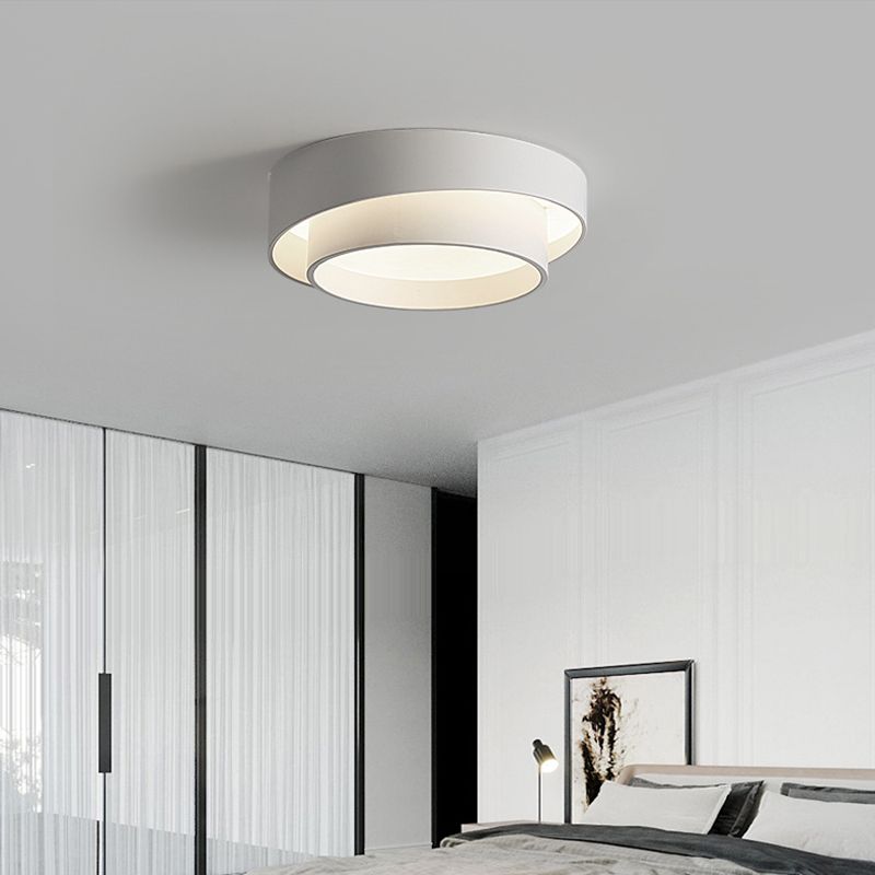 Moderne Stijl Ronde Flush Mount Licht Metaal 1 Licht Plafond Licht voor Slaapkamer