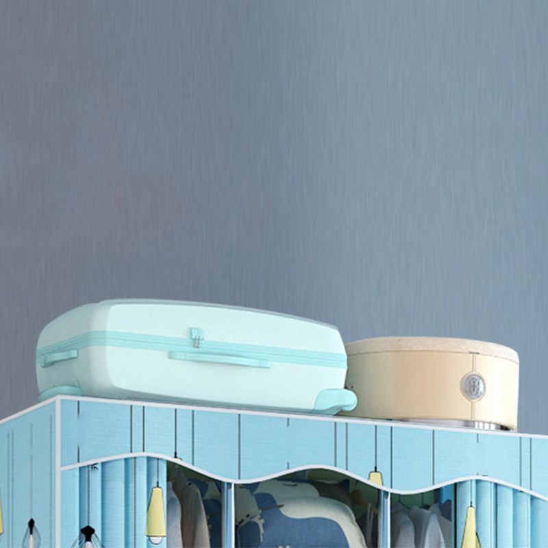 Steel Frame Wardrobe Armoire Contemporary Style Wardrobe with Shelves