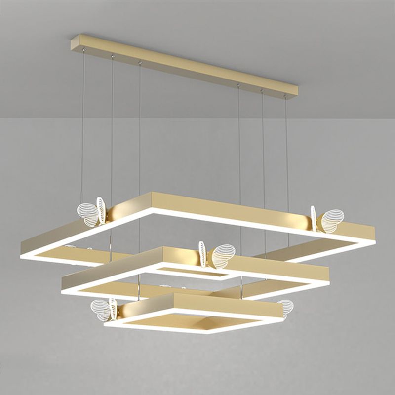 Square Shape Chandelier Lights Contemporary Metal Chandelier Lighting
