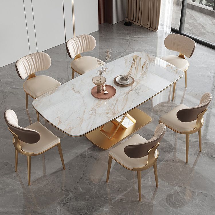 Designer Style 1/4/5/6/7 Pieces Rectangle Dining Set Sintered Stone Top Dining Table Set