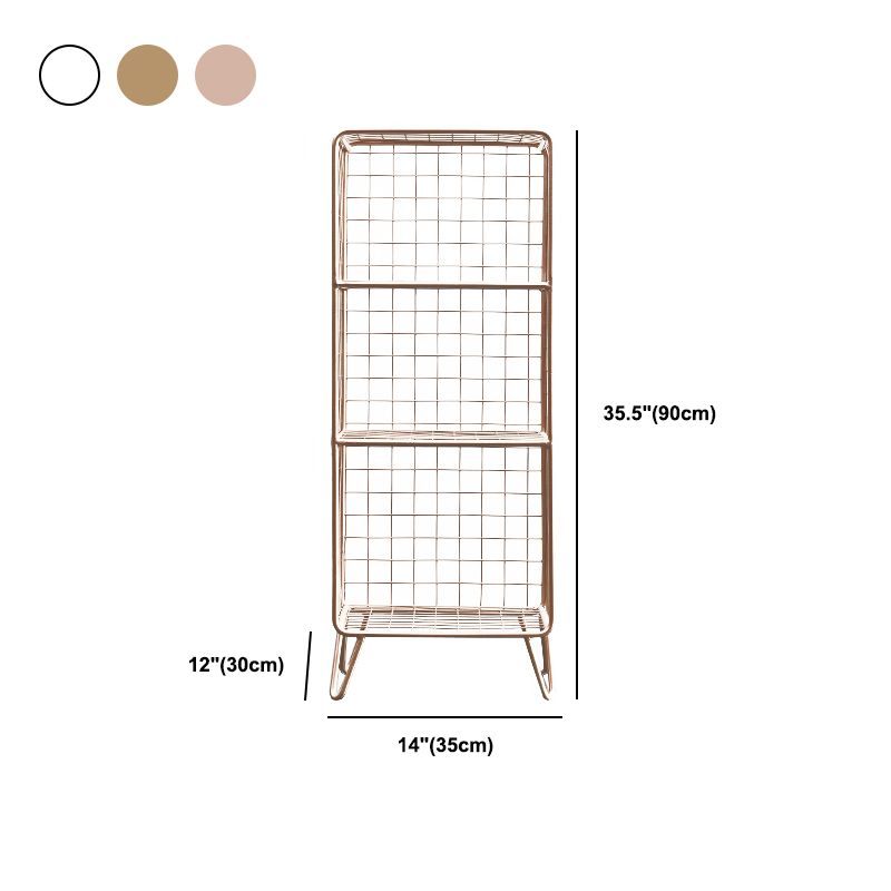 Modern Metal Nightstand Open Storage Shelf Included Iron Night Table with Legs