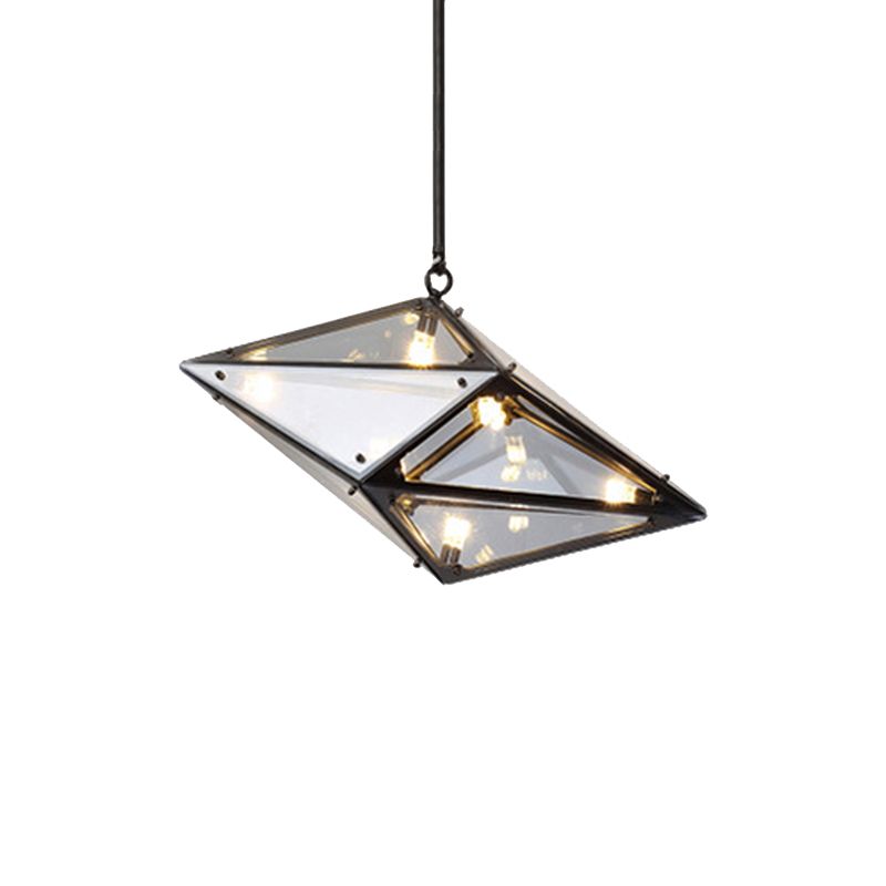 Horizontal/vertikaler Diamantanhänger Lampe Moderne Bernstein/Rauchglas Multi -Lichter Wohnzimmer LED -Deckenleuchte, 23,5 "/31"/42 "breit