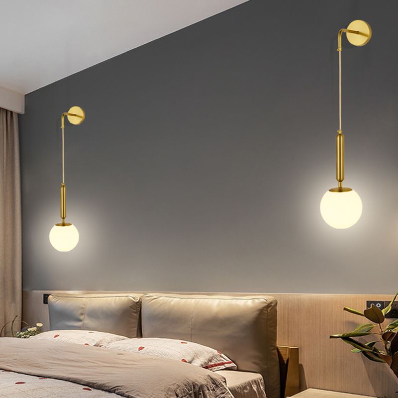 Glass Ball Wall Sconces Modern Style 1 Light Wall Mounted Lamps