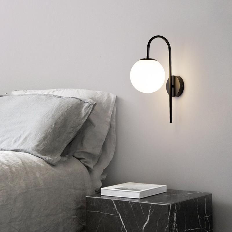 Ball Glass Shape Wall Light Modern Style 1-Light Wall Light Sconce
