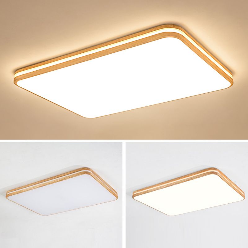 Luminaire encastré géométrique en bois pour salon Easy LED acrylique plafonnier fixations