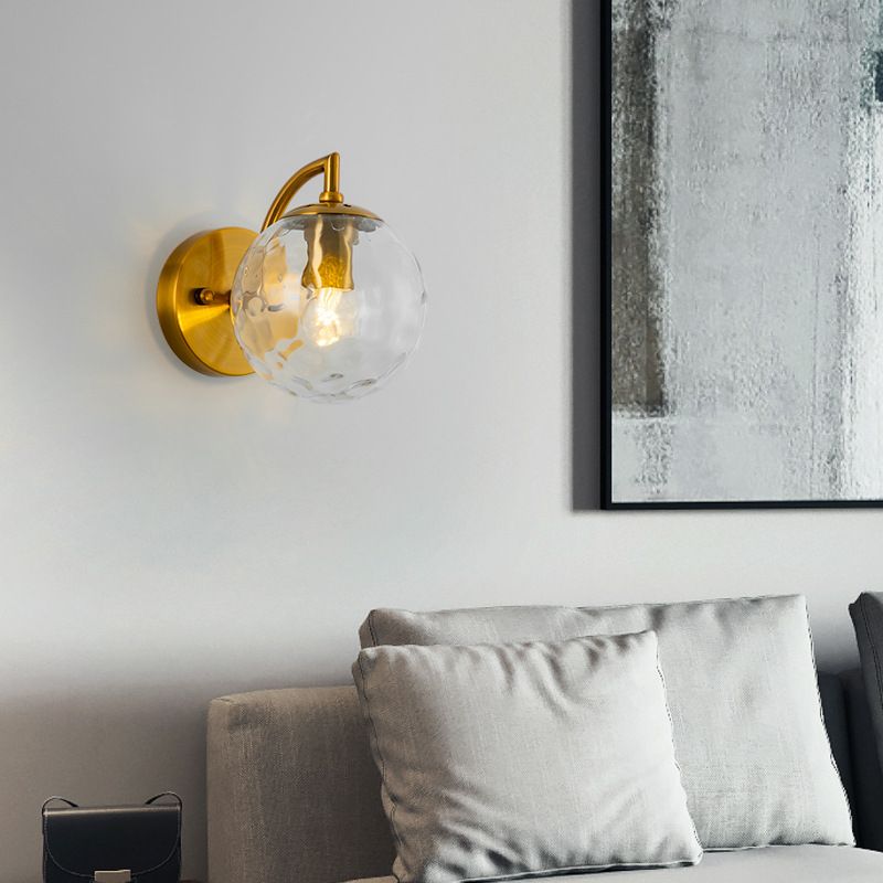 Industrial Style Ball Wall Sconce Glass 1 Light Sconces for Bedroom