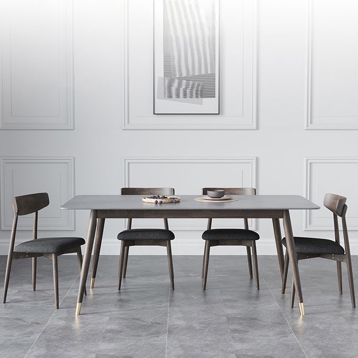 Table à manger de cuisine en pierre fritrée moderne