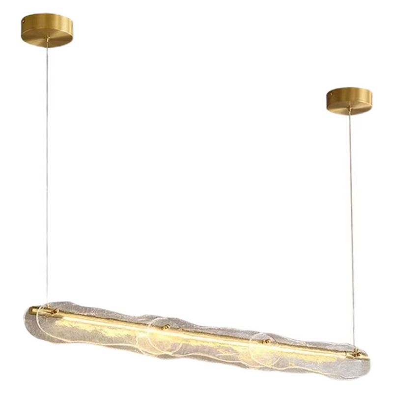 Nordic Style Copper Hanging Lamp Geometry Shape Island Light Fixture for Bedroom
