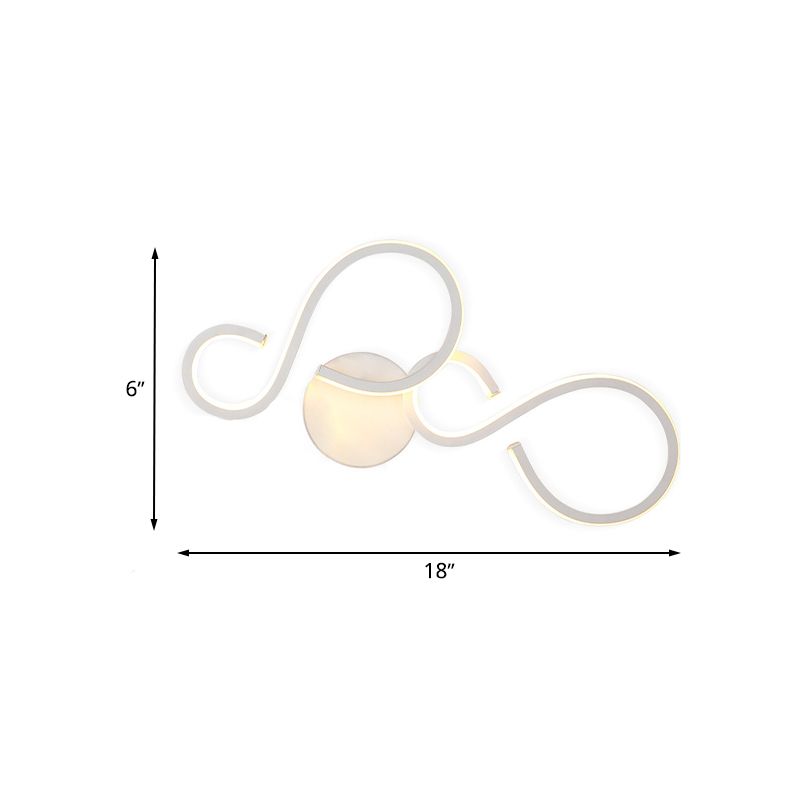 17 "/27.5" H Sala de espiral Sala de pared Spliques Ligos acrílicos LED moderno de iluminación de pared en blanco