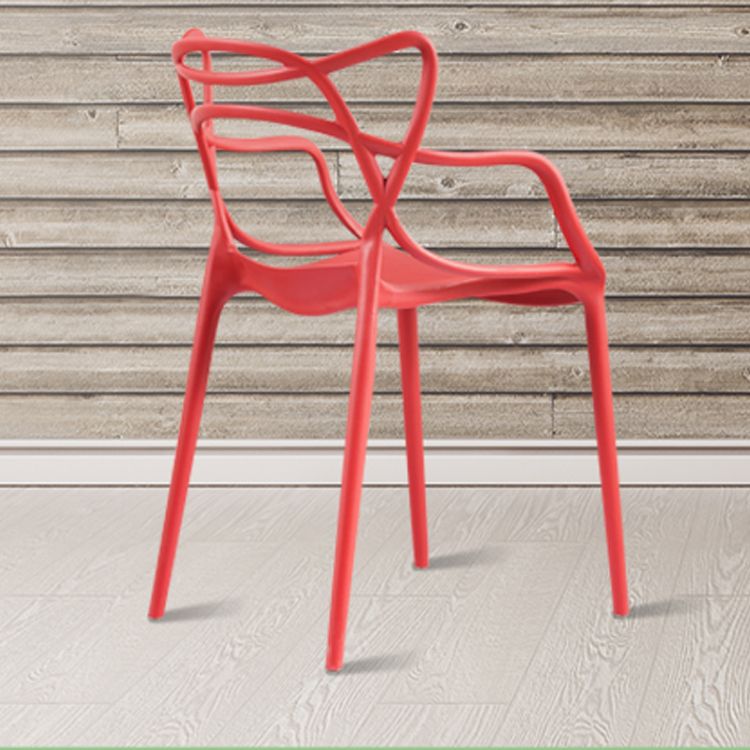 Contemporary Style Dining Chairs Plastic Dining Arm Chairs for Kitchen